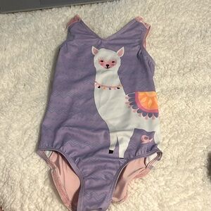 Pink llama leotard girls size small